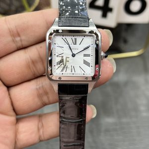 AF Cartier Santos Quartz Collection / 41.9mm x 35.1mm Medium Size / Powered by Swiss Ronda Quartz Movement